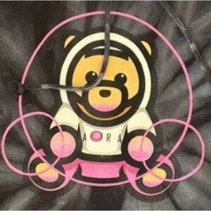 Tie Dye Graphic Hoodie Astronaut Bear Black ColorTone Size Large Streetwear